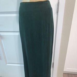 MY FAVORITE MATERIAL! Green maxi skirt-------NEVER WRINKLES!